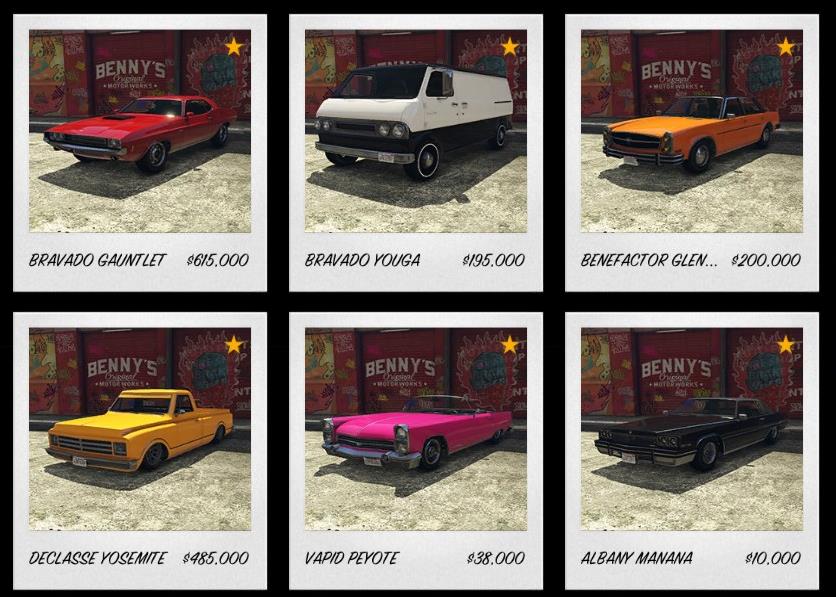 Les nouvelles voitures de GTA 5 Online