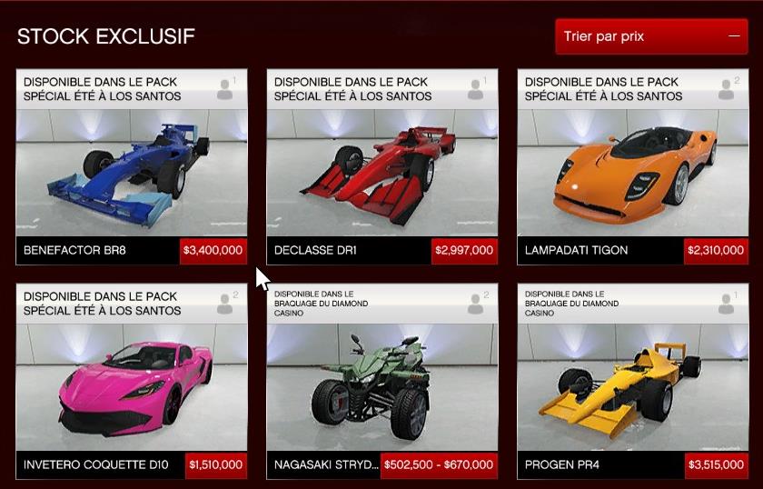 Les nouvelles voitures de GTA 5 Online