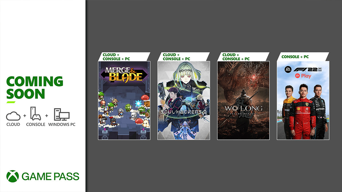 Xbox Game Pass : de nouveaux jeux bientôt disponibles, dont Wo Long : Fallen Dynasty, Soul Hackers 2 et F1 22