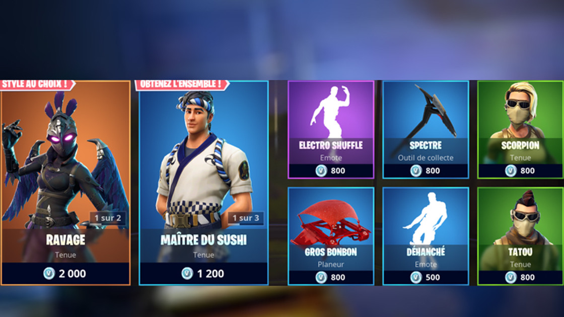 Boutique Fortnite 2 octobre