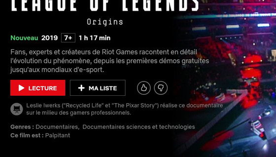 Un documentaire sur LoL est dispo sur Netflix !