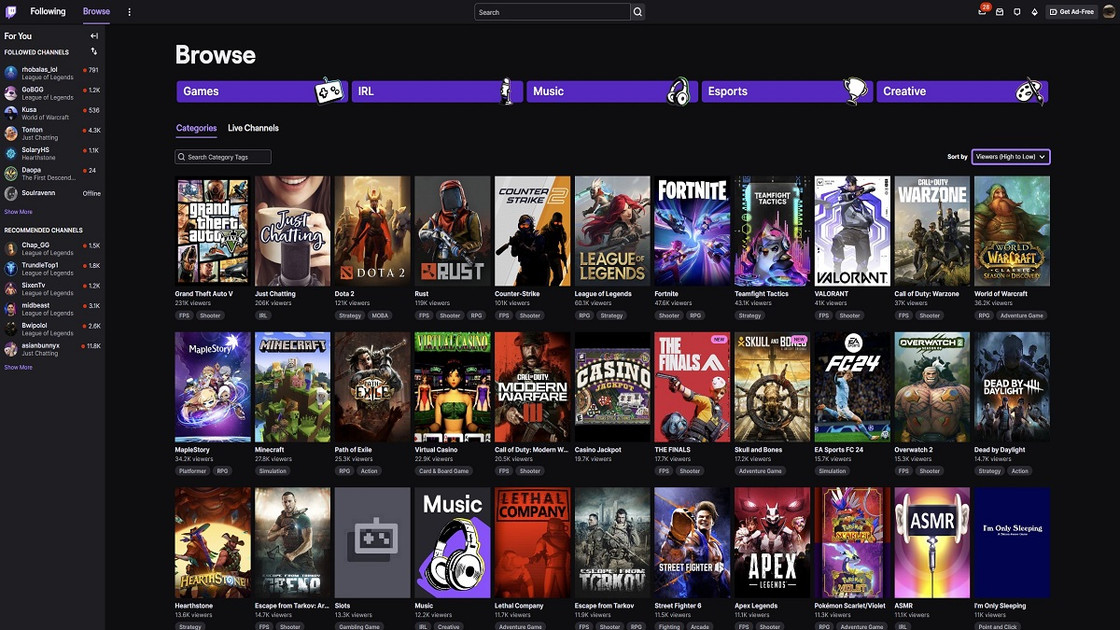 Nouvelles catégories Twitch : quelles sont les nouveaux thèmes ?