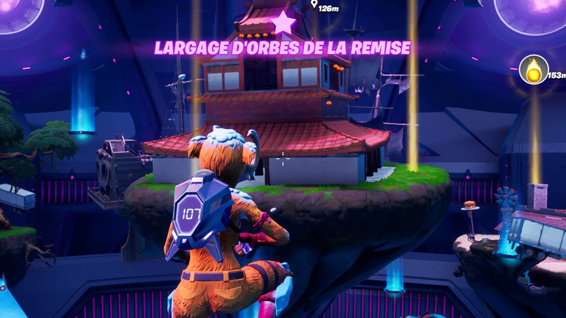 Faire l'expérience de la gravité réduite avec des nanites extraterrestres ou dans le vaisseau mère sur Fortnite, défi saison 7