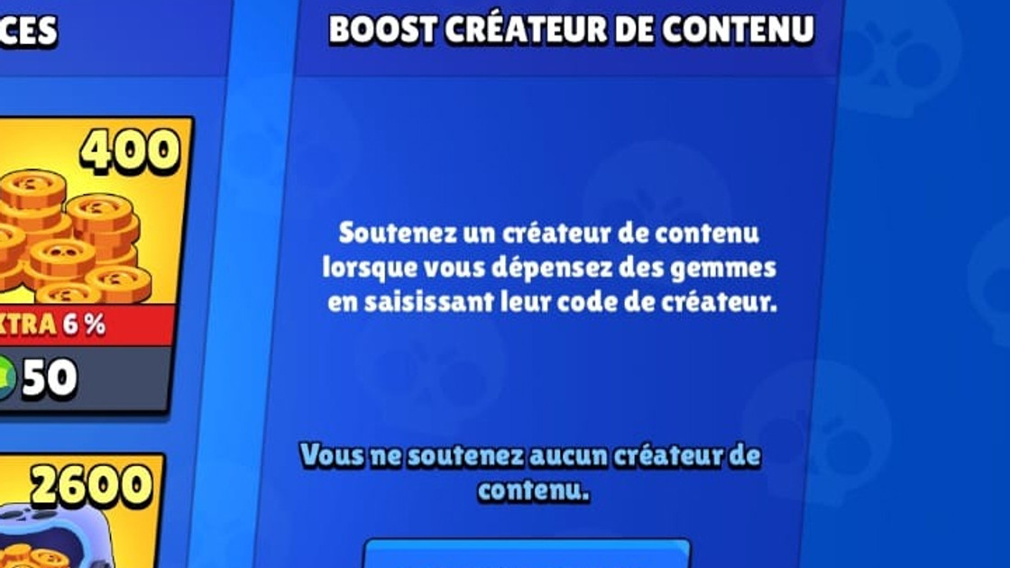 Brawl Stars : Code créateur, soutenez un joueur dans la boutique