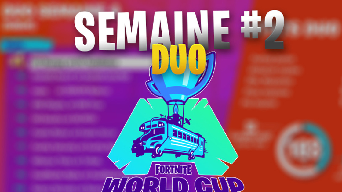 Fortnite World Cup : Joueurs qualifiés pour la finale duo à New-York, dimanche 21 avril - Semaine 2