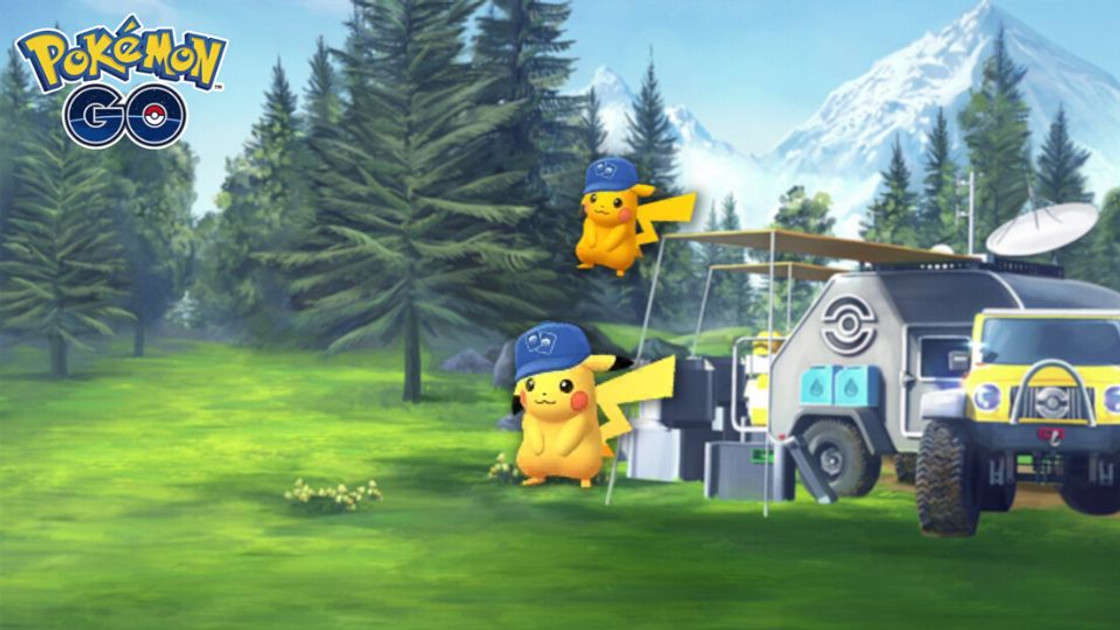 Pikachu JCC (shiny) dans les Heures de Pokémon Vedette de juin 2022 sur Pokémon GO