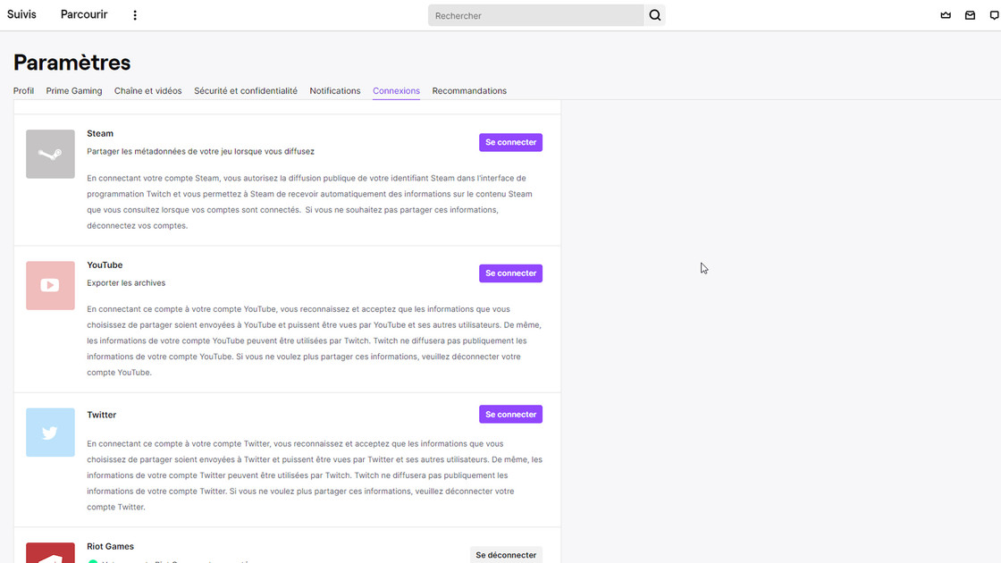 Lier compte Twitch et Steam, comment faire ?
