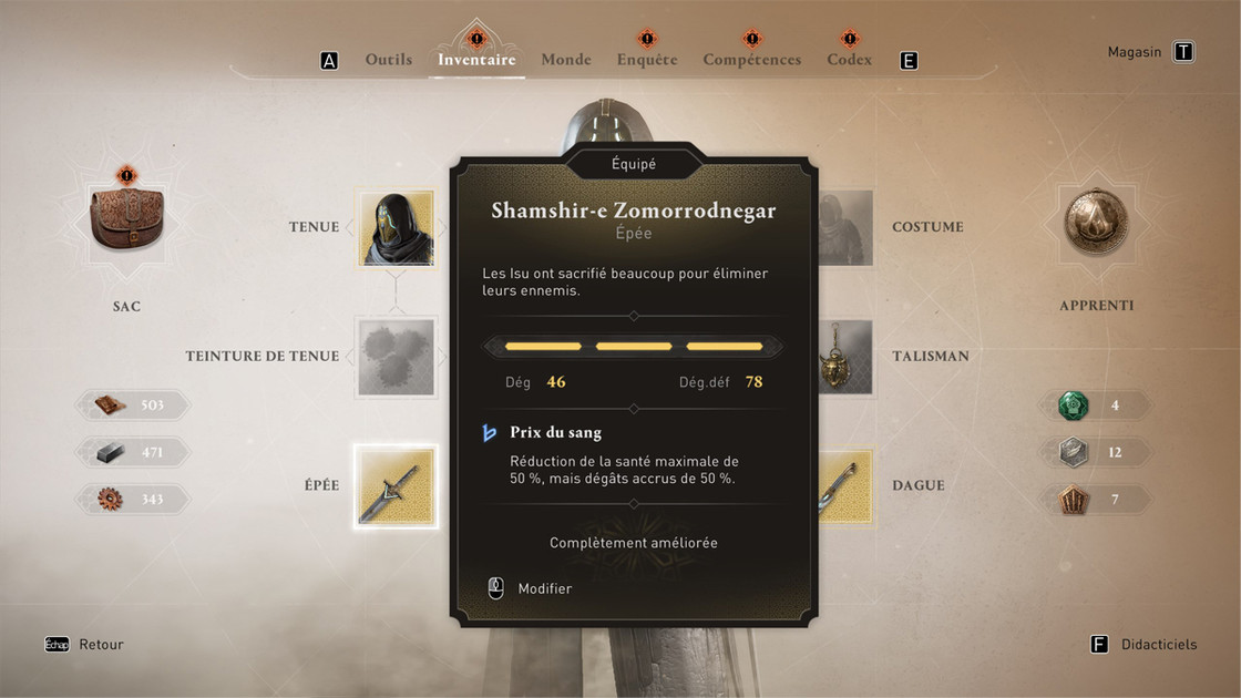 Shamshir-e Zomorrodnegar Assassin's Creed Mirage, comment avoir l'épée légendaire ?