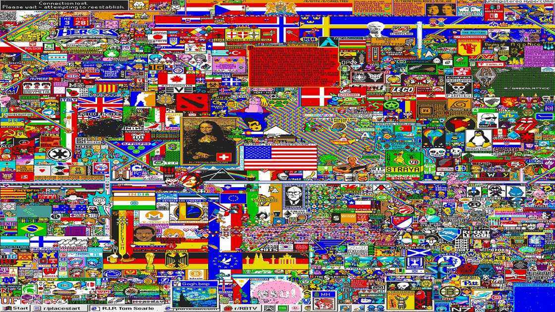 Pixel War 2023 image finale de r/place, screen de fin de la toile