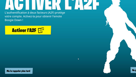 L'A2F pour participer aux tournois Fortnite