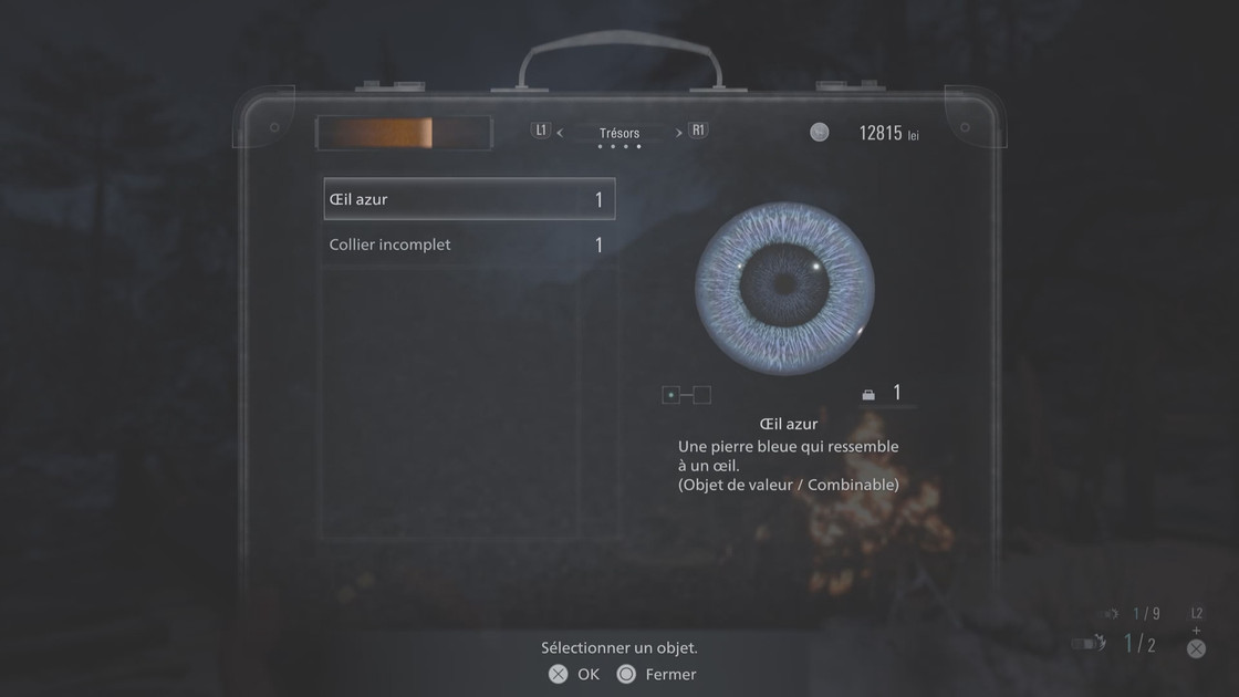 Oeil azur dans Resident Evil Village 8, comment combiner le trésor ?