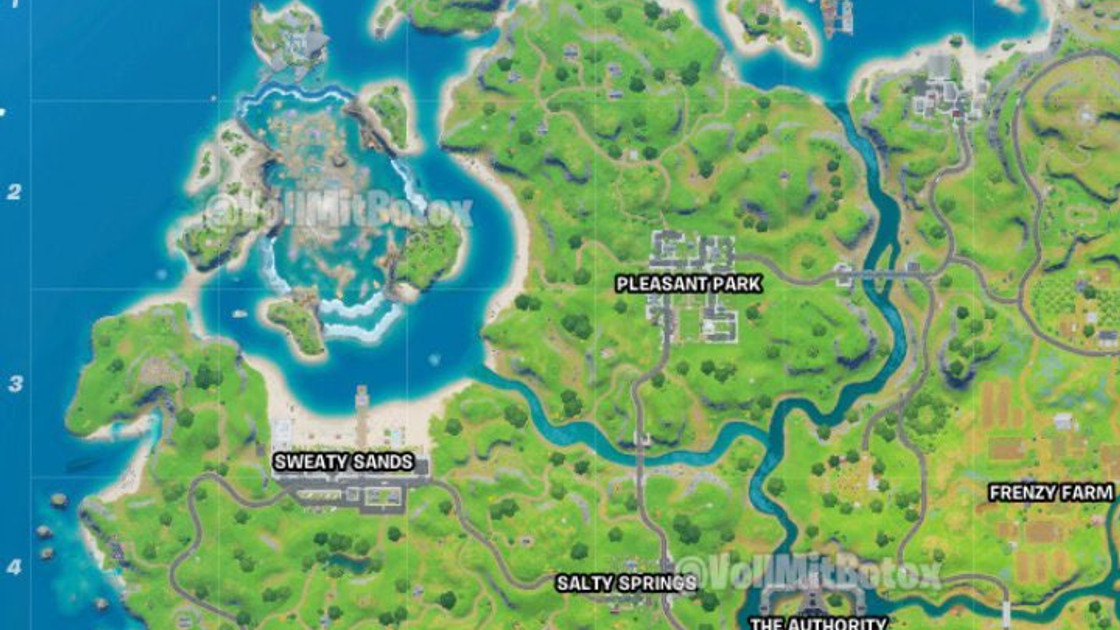 Fortnite : Dernière carte de la saison 3, map définitive quand le niveau de l'eau aura baissé et qu'il n'y aura plus d'inondation