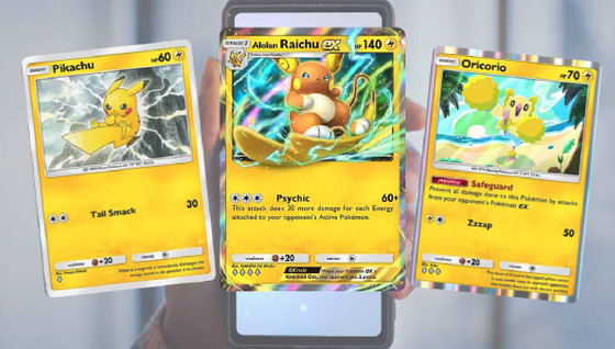 Deck Raichu d'Alola EX sur Pokémon JCC Pocket : liste de toutes les cartes