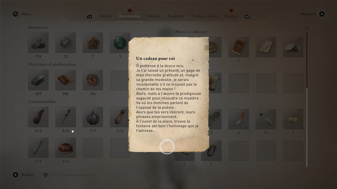 Un cadeau pour toi AC Mirage, emplacement et solution de l'énigme dans Assassin's Creed Mirage