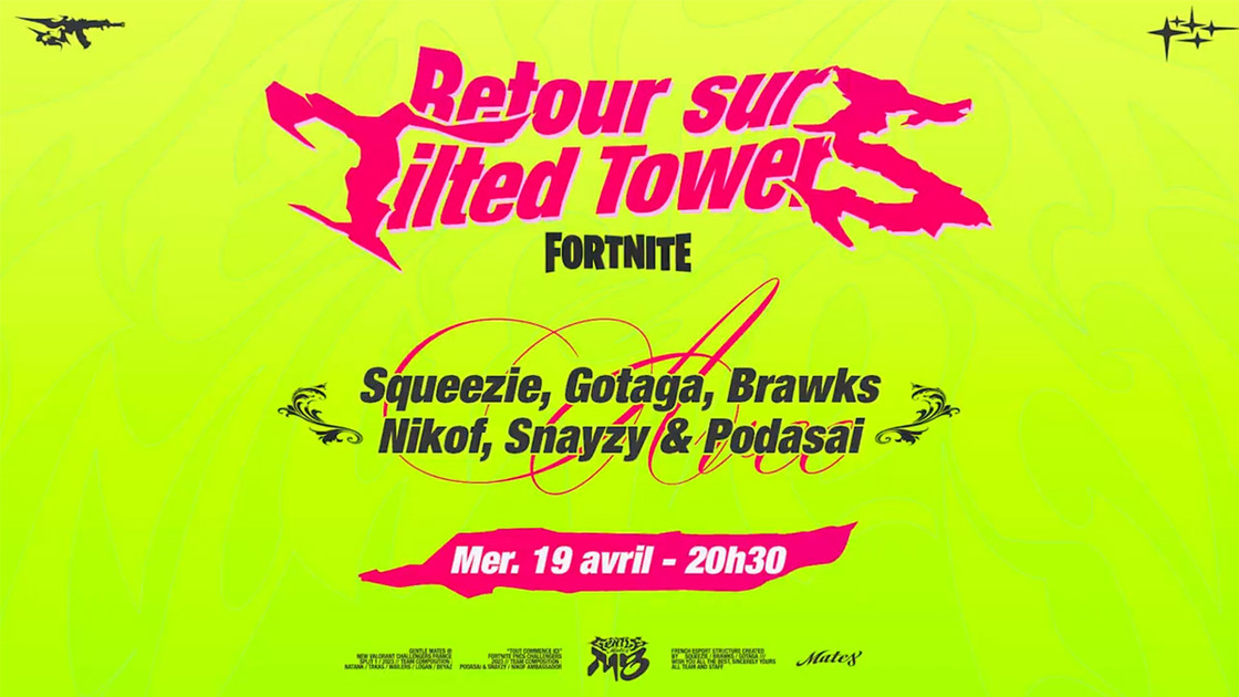 Soirée spéciale Gentle Mates Fortnite date et heure, quand et comment suivre l'événement Retour sur Tilted Towers ?