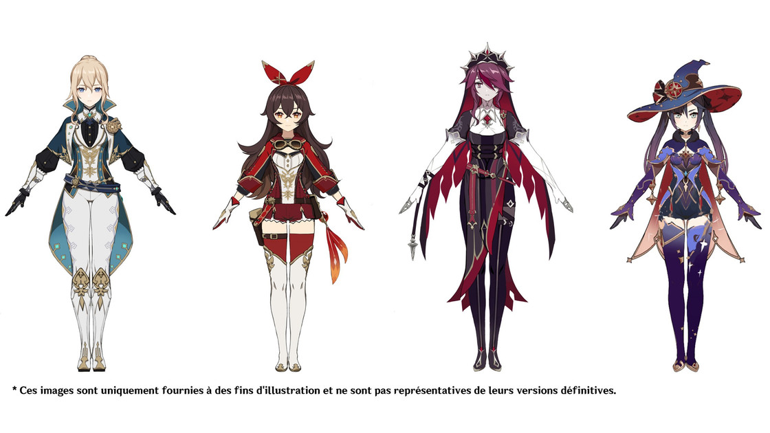 Skin gratuit Rosaria, Mona, Amber et Jean dans Genshin Impact