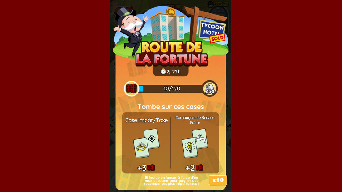 Route de la fortune Monopoly GO, paliers, récompenses et durée pour l'événement de janvier 2024