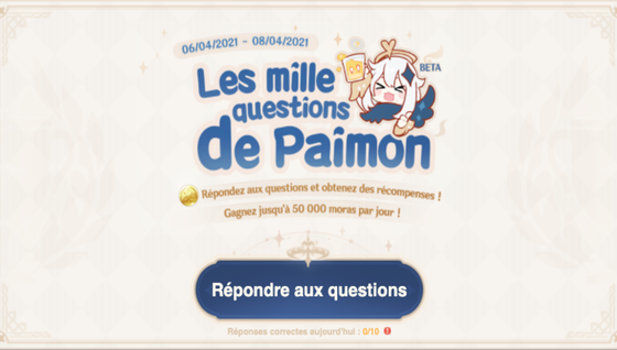 Comment participer au nouvel événement de Genshin Impact : les Mille questions de Paimon ?