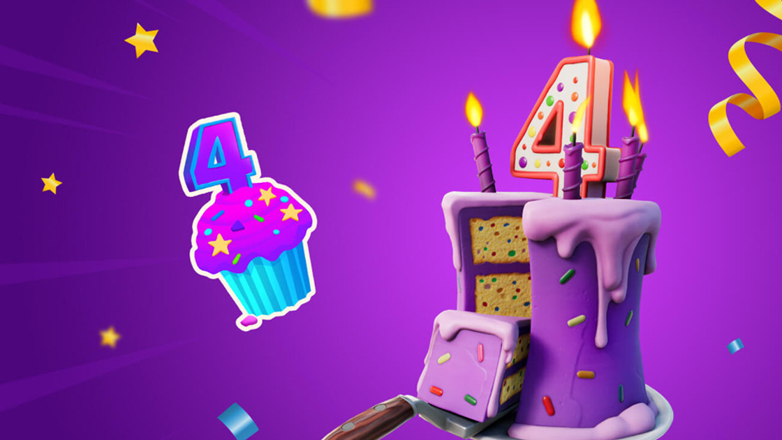 Manger des gâteaux d'anniversaire dans plusieurs parties, défi Fortnite