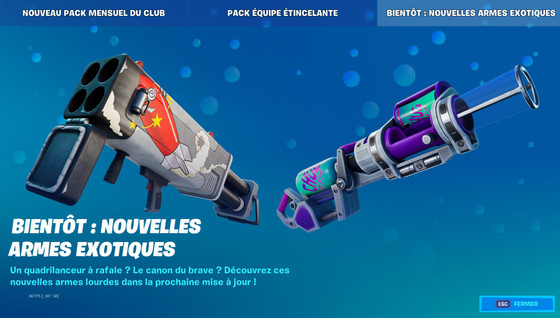 Deux nouvelles armes exotiques arrivent