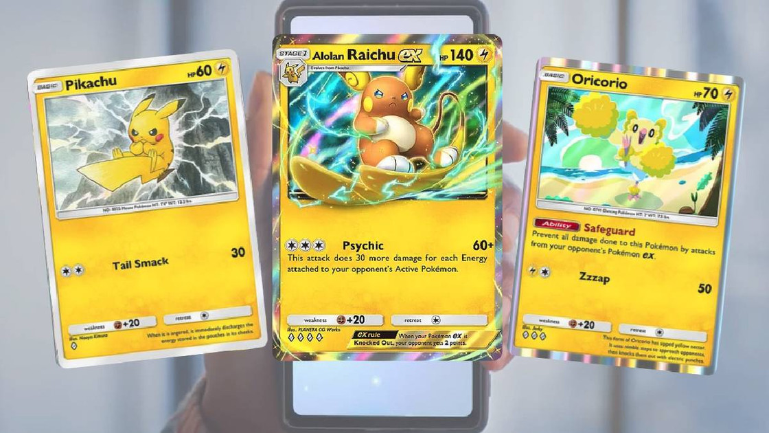 Deck Raichu d'Alola EX sur Pokémon JCC Pocket : liste de toutes les cartes