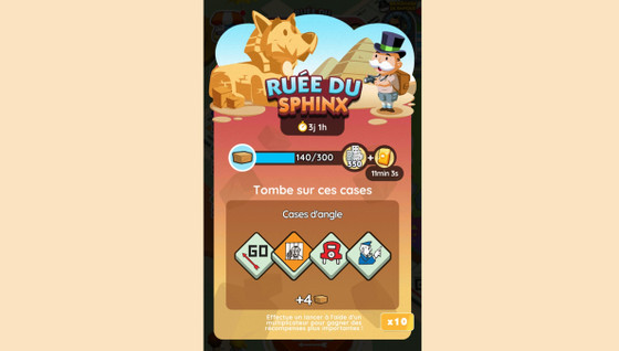 Ruée du sphinx Monopoly GO, paliers, récompenses et durée pour l'événement d'avril 2024