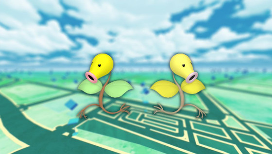 Chétiflor (shiny) dans les Heures de Pokémon Vedette de mai 2023 sur Pokémon GO