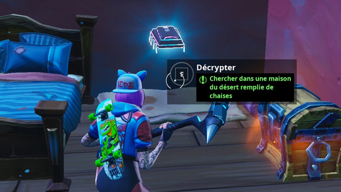 Fortnite : Puce 21 Décryptage, Chercher dans un bâtiment-lama de métal, Défi