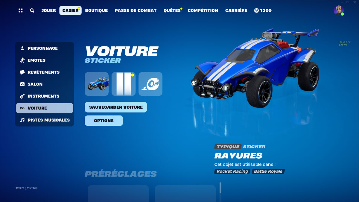 Voiture Fortnite : comment personnaliser votre bolide avec les Châssis, Roues et Sticker ?