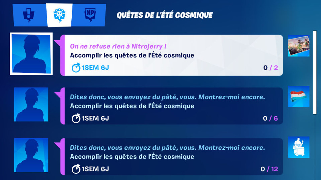 Accomplir les quêtes de l'Ete cosmique, comment faire, bug ?