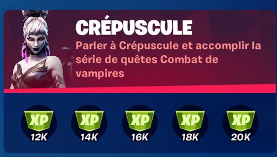 Défi : Parler à Crépuscule et accomplir la série de quêtes Combat de vampires