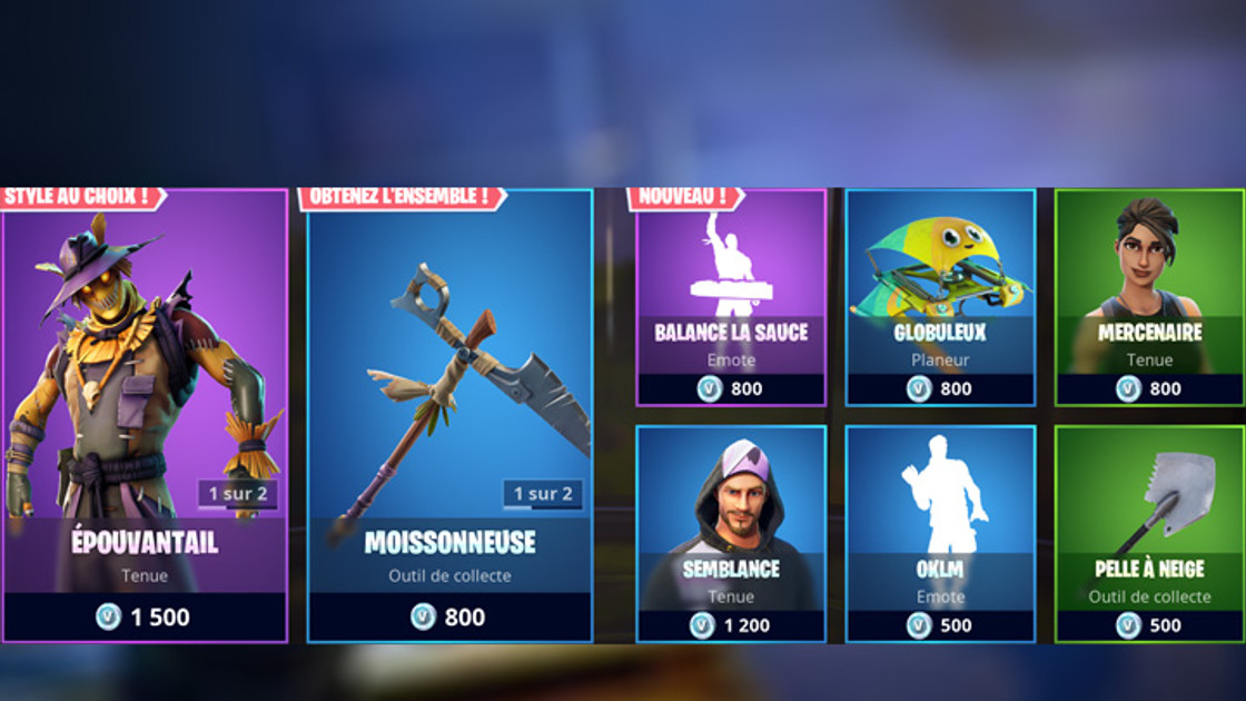 Boutique Fortnite 8 octobre