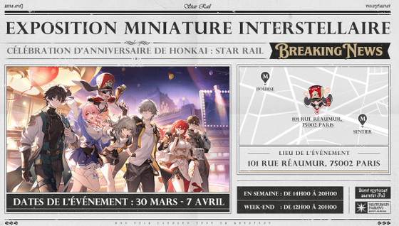 Exposition Honkai Star Rail Paris, lieu, dates, heures, réservation, tout ce qu'il faut savoir sur l'événement éphémère