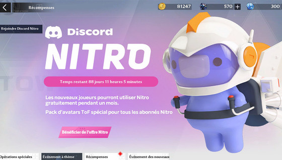 Profitez d'un mois gratuit de Discord Nitro avec Tower of Fantasy