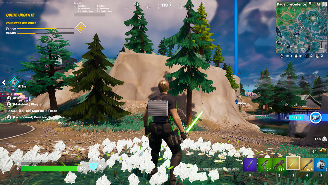 Sabre laser sur Fortnite, où en trouver pour les défis Star Wars en saison 2 du chapitre 4 ?