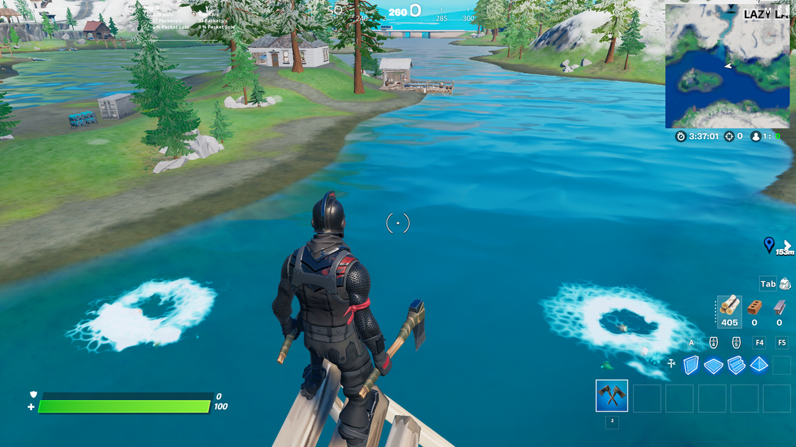 Fortnite : Faire sauter des trous de pêche sur l'île de Lazy Lake, au lac des canoës et près de Steamy Stacks, défi et quête semaine 6 saison 5