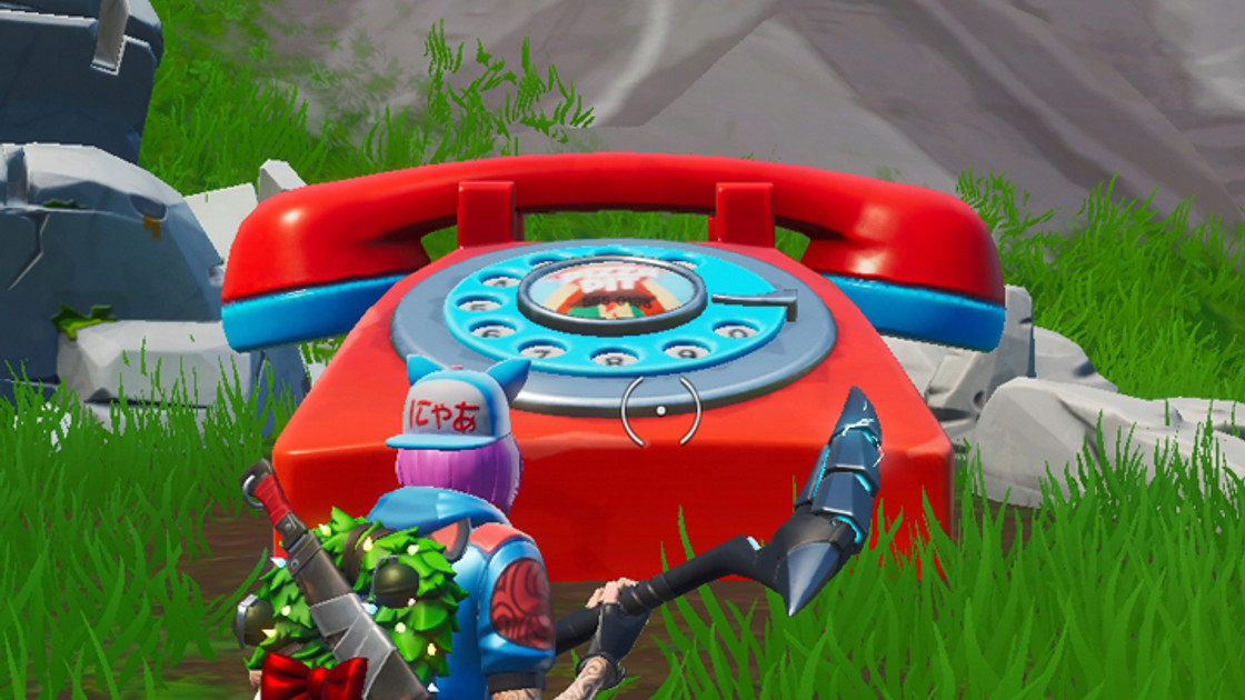 Fortnite : Composer le numéro du Pizza Pit sur le téléphone géant à l'est du Bloc, défis semaine 8 saison 8