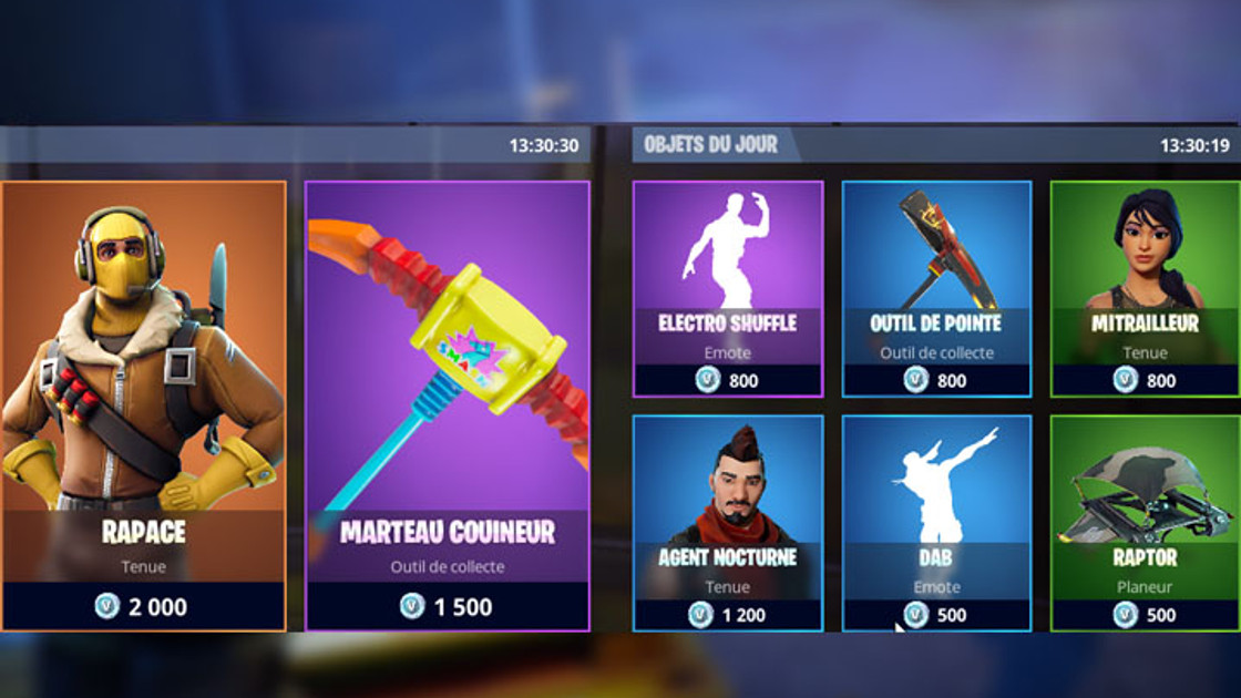 Boutique Fortnite 9 mai