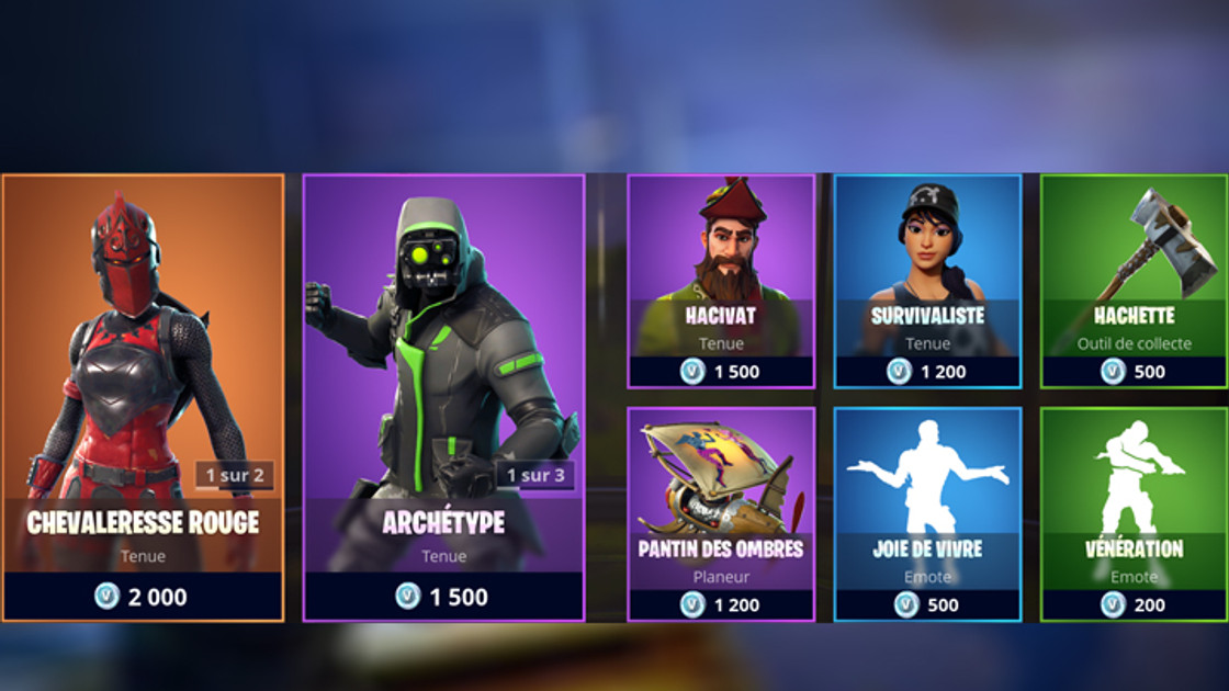 Boutique Fortnite 17 octobre