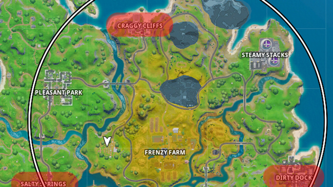 Fortnite : Atterrir à Craggy Cliffs, Salty Springs et Dirty Docks, Mission Grand Large, Guide pour le défi