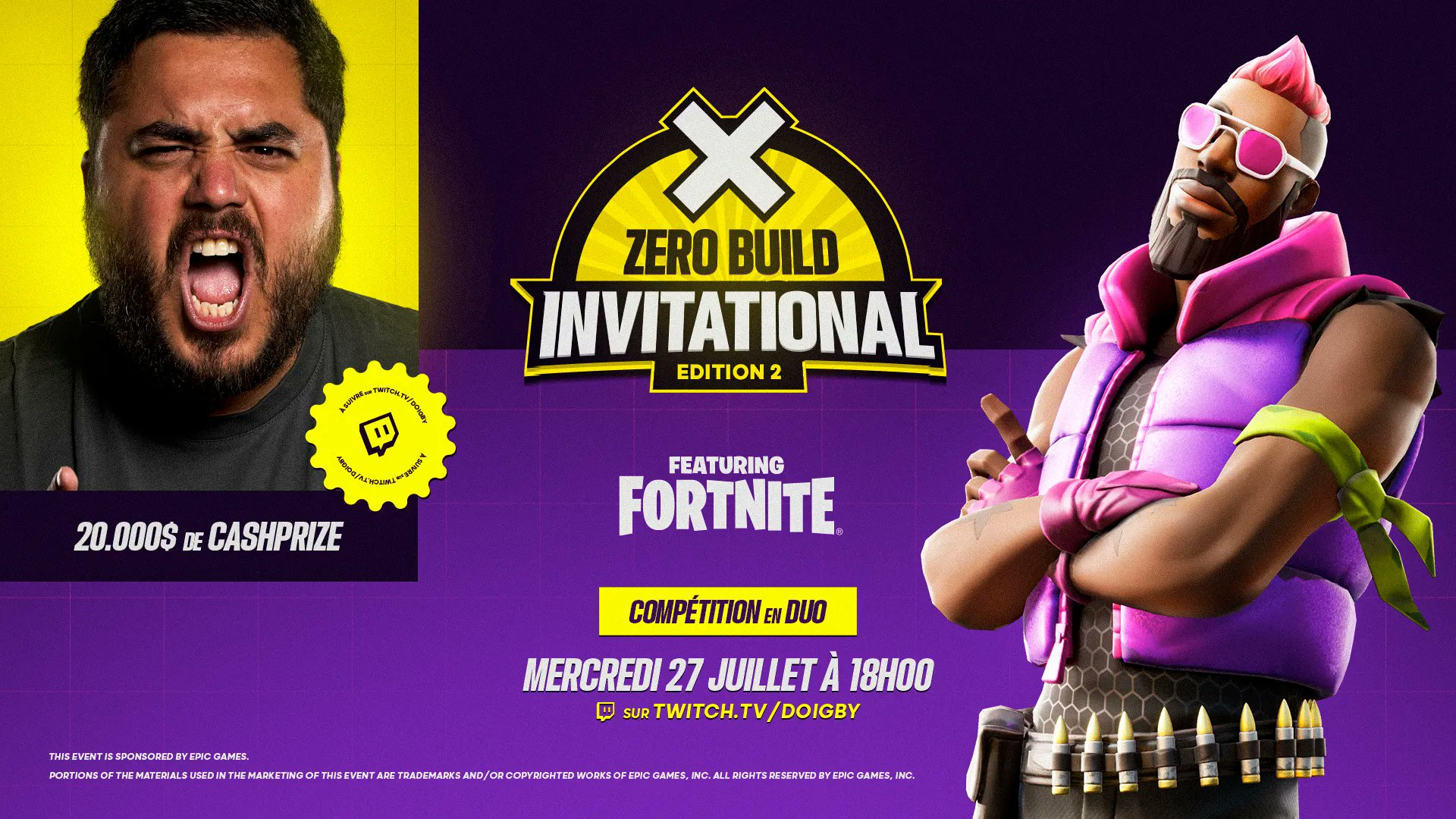 Zero Build Invitational 2 sur Fortnite par Doigby, dates et infos