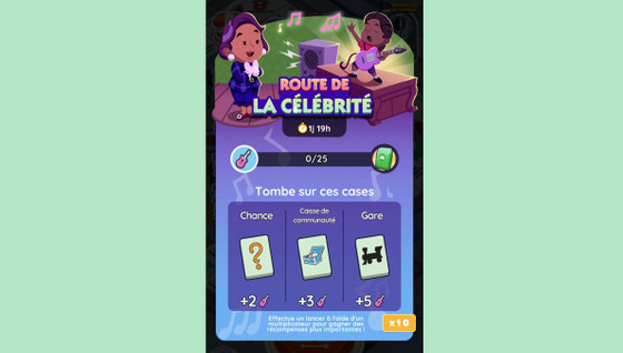 Route de la célébrité Monopoly GO, paliers, récompenses et durée pour l'événement de mars 2024