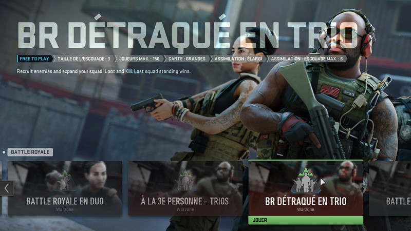 BR Detraqué Warzone 2, comment y jouer en trio ?