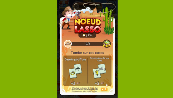 Nœud lasso Monopoly GO, paliers, récompenses et durée pour l'événement de janvier 2023