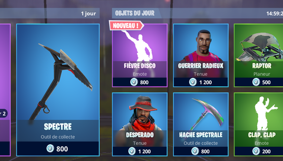 Boutique du jour sur Fortnite