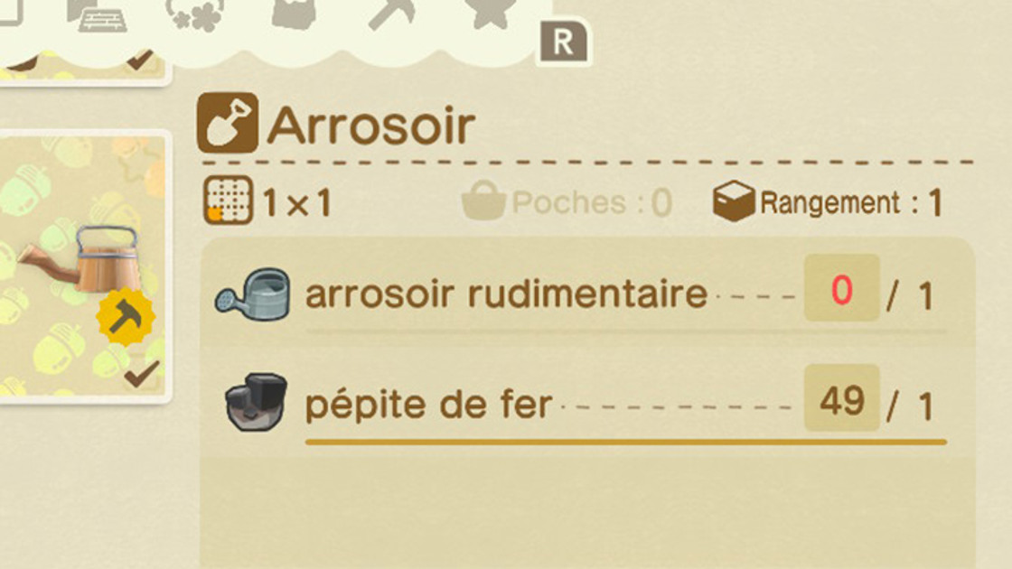 Animal Crossing New Horizons : Arrosoir, comment avoir le plan de bricolage ?