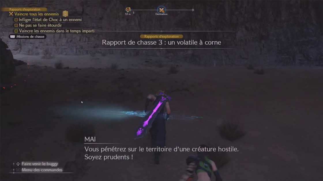 Rapport de chasse Un volatile à corne FF7 Rebirth : trouver et vaincre les Bec-sabre