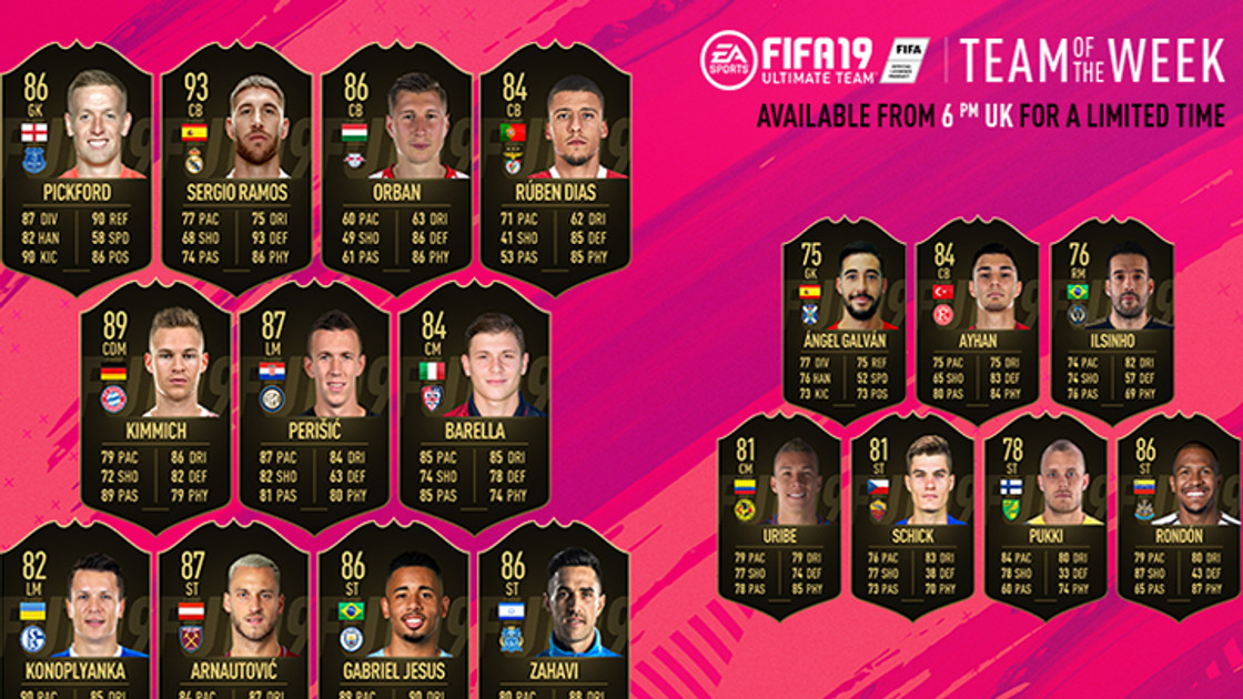 FIFA 19 : TOTW, l'équipe de la semaine 39 – FUT