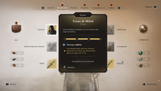 Tenue de Milad Assassin's Creed Mirage, comment avoir la tenue légendaire ?