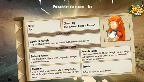 Iop sur Dofus Retro Temporis 2 : Parchomancia : rôle, passif, sorts, toutes les infos